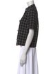 Christian Dior Wool Plaid Print Button-Up Top