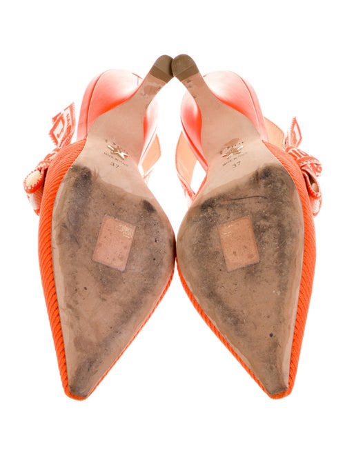 Christian Dior Canvas Graphic Print Slingback Pumps