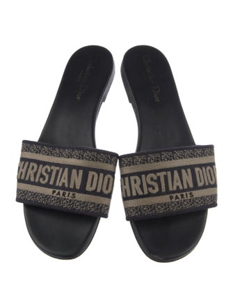 Christian Dior Canvas Printed Slides