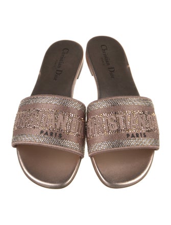 Christian Dior Leather Printed Slides