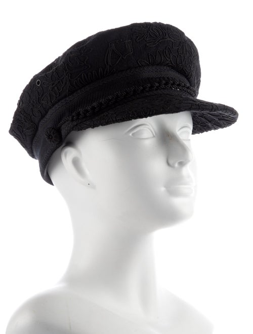 Christian Dior Cotton Embroidered Newsboy Cap
