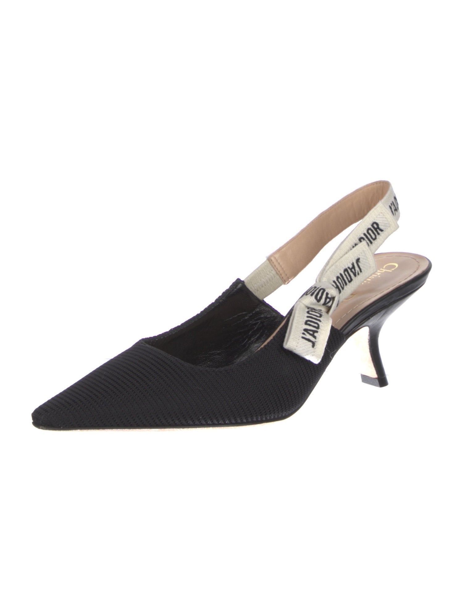 Christian Dior Printed Bow Accents Slingback Pumps