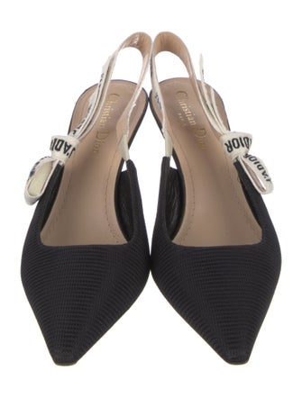 Christian Dior Printed Bow Accents Slingback Pumps
