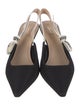 Christian Dior Printed Bow Accents Slingback Pumps