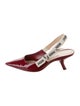 Christian Dior Patent Leather Graphic Print Slingback Pumps