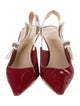 Christian Dior Patent Leather Graphic Print Slingback Pumps