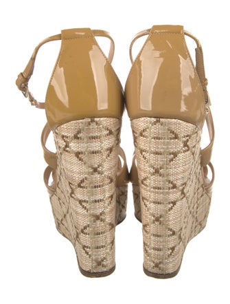 Christian Dior Cannage Pattern Patent Leather Espadrilles