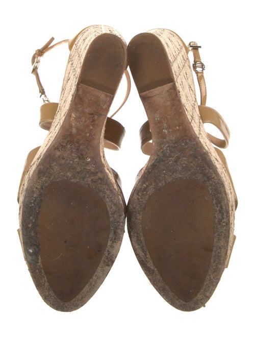 Christian Dior Cannage Pattern Patent Leather Espadrilles