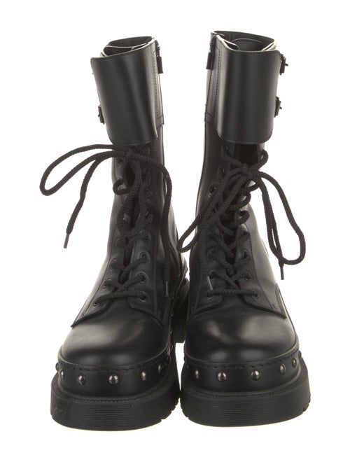 Christian Dior Leather Printed Combat Boots