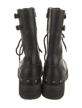 Christian Dior Leather Printed Combat Boots