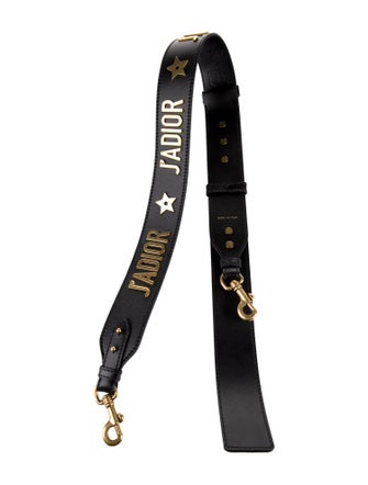 Christian Dior Gold Tone Leather Bag Strap