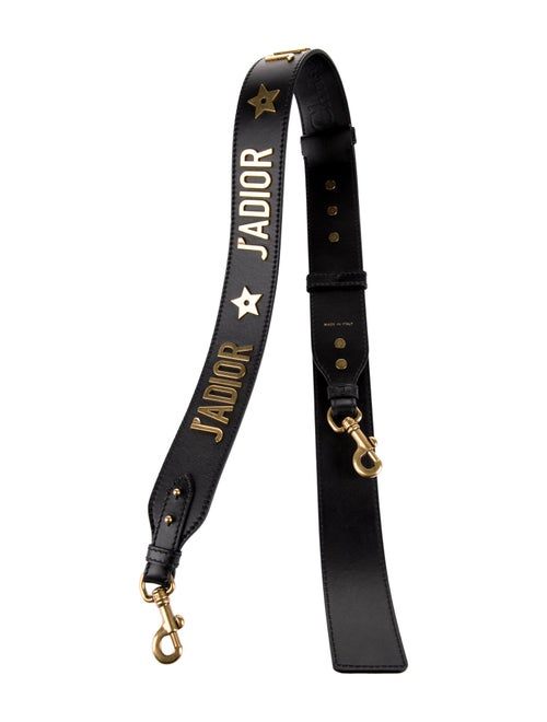 Christian Dior Gold Tone Leather Bag Strap
