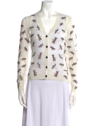 Christian Dior Printed V-Neck Sweater