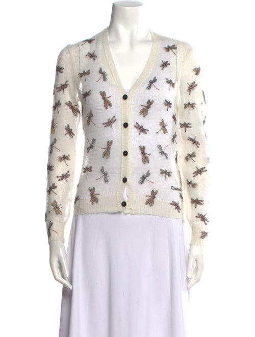 Christian Dior Printed V-Neck Sweater