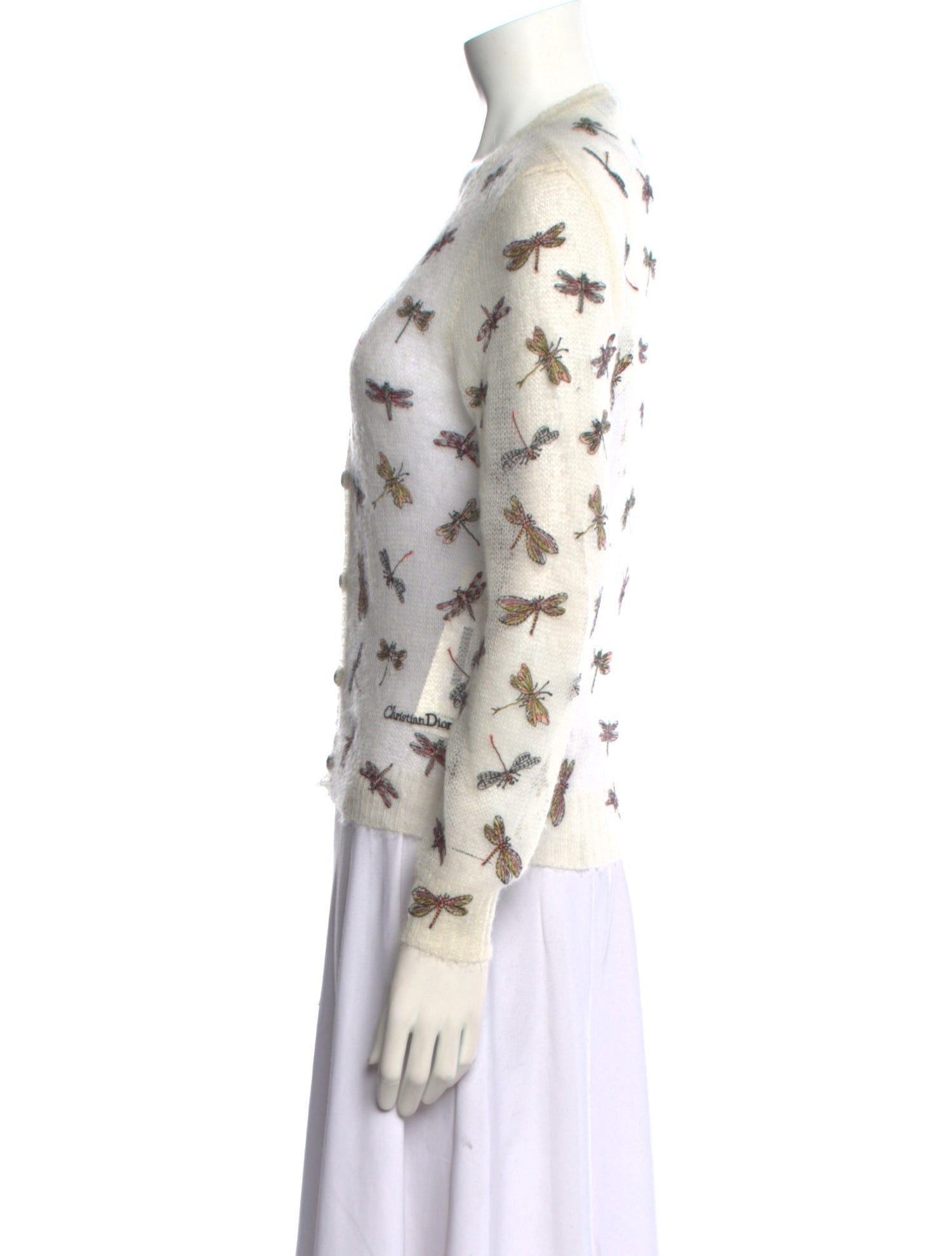Christian Dior Printed V-Neck Sweater