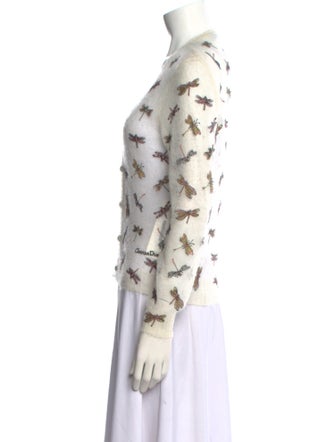 Christian Dior Printed V-Neck Sweater