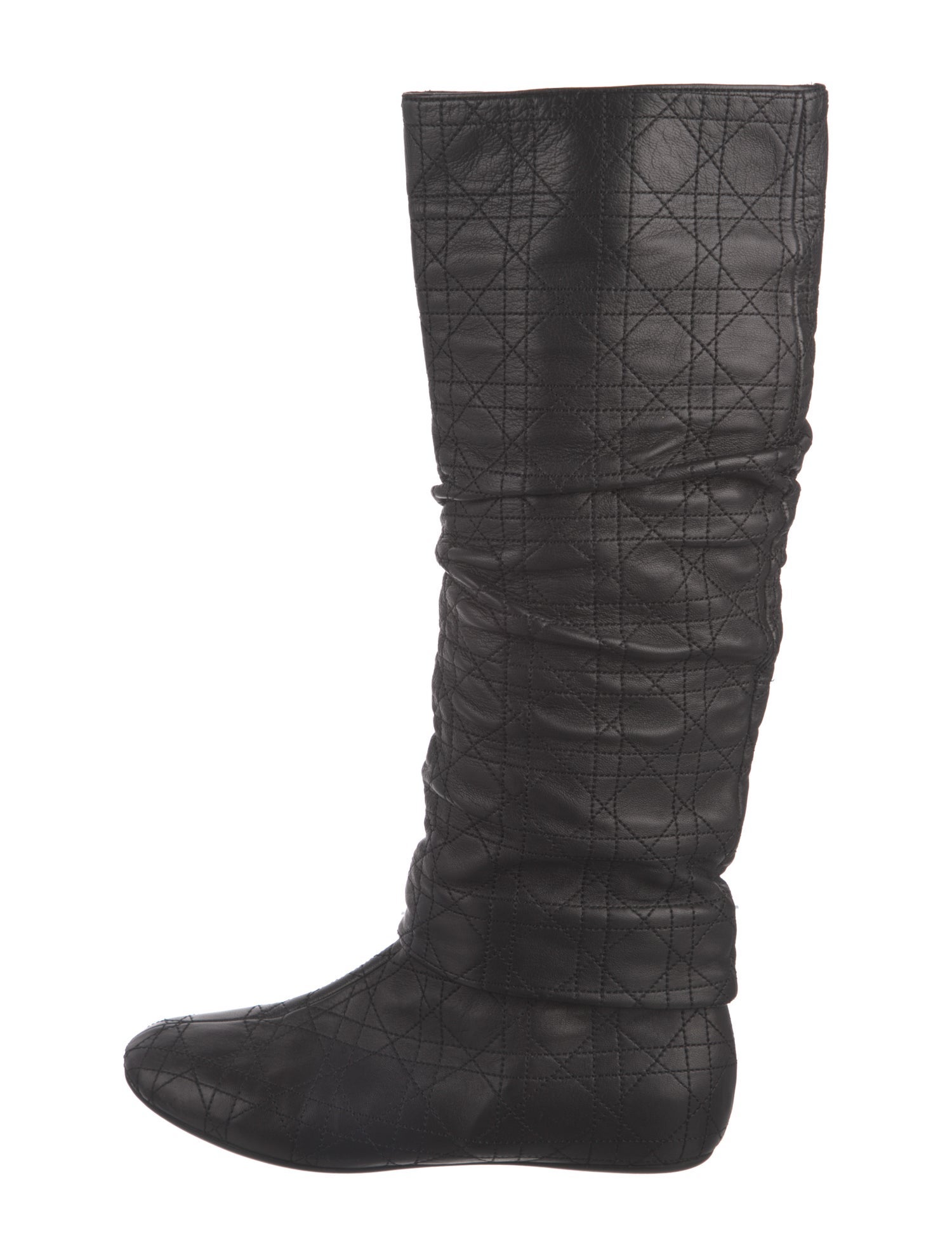 Christian Dior Cannage Pattern Leather Riding Boots