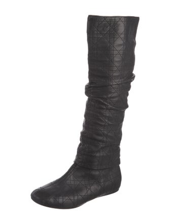Christian Dior Cannage Pattern Leather Riding Boots