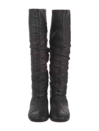 Christian Dior Cannage Pattern Leather Riding Boots