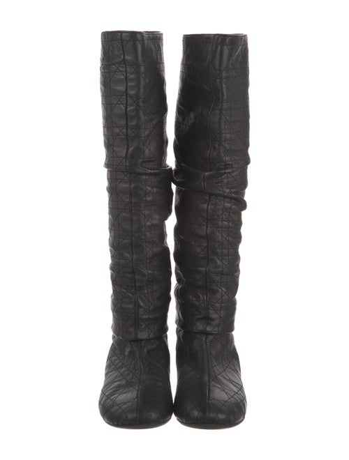 Christian Dior Cannage Pattern Leather Riding Boots