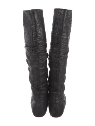 Christian Dior Cannage Pattern Leather Riding Boots