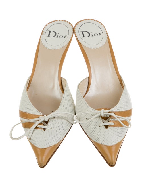 Christian Dior Leather Striped Mules