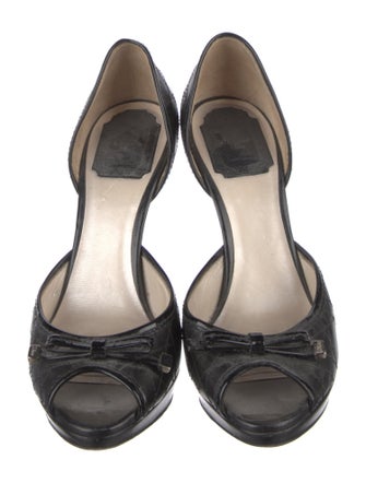 Christian Dior Leather Animal Print D'Orsay Pumps