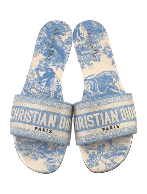 Christian Dior Canvas Printed Slides