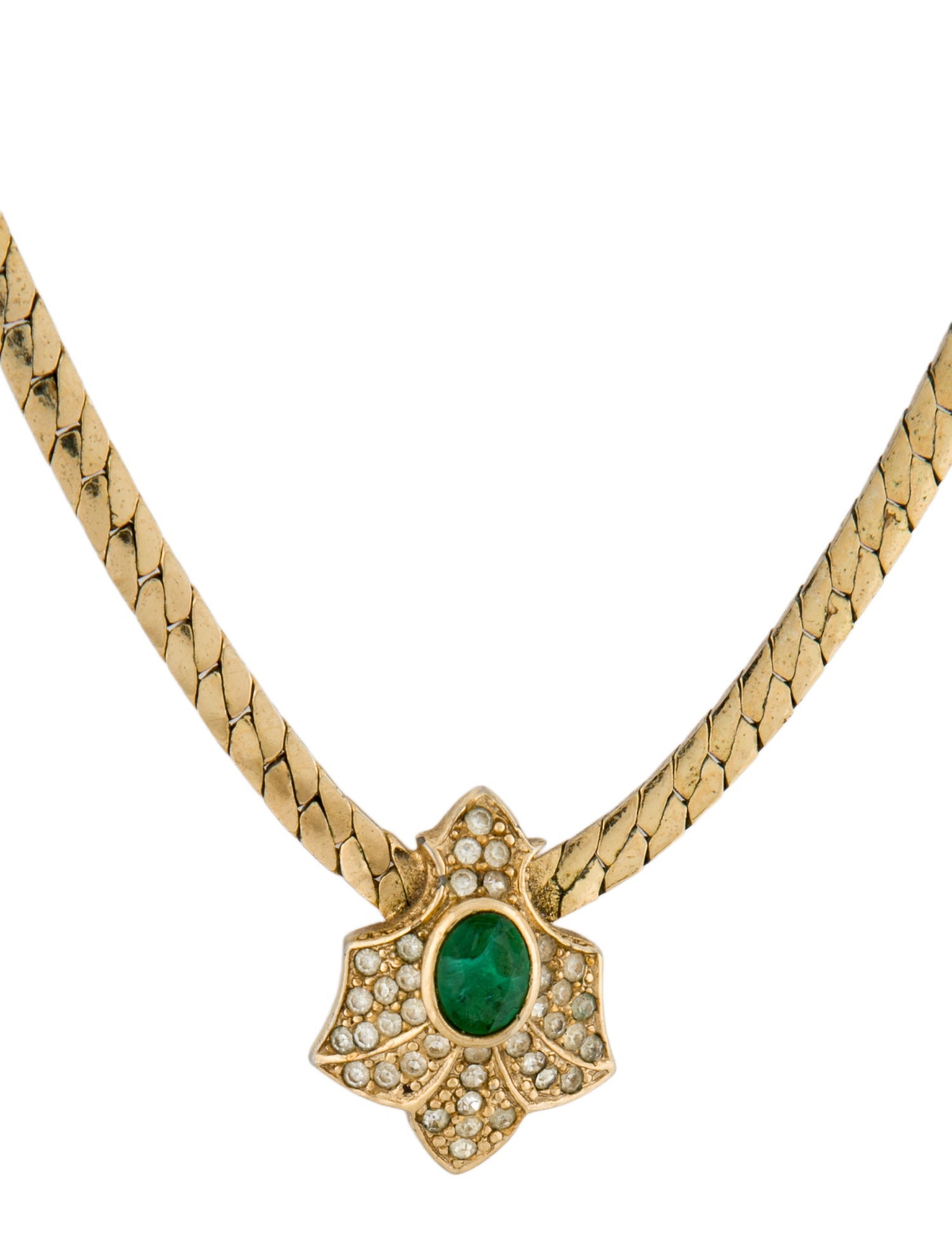 Christian Dior Vintage Crystal Pendant Necklace