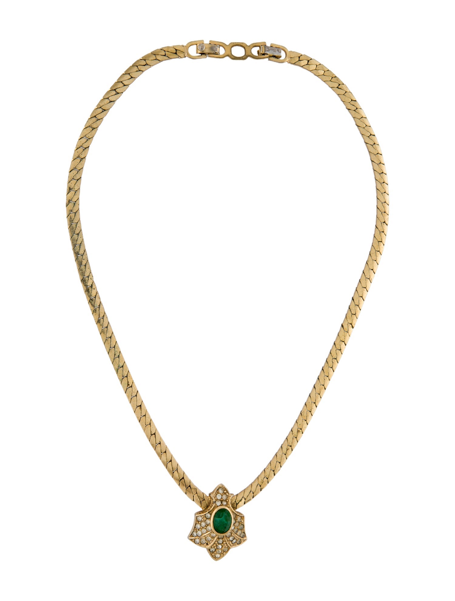 Christian Dior Vintage Crystal Pendant Necklace