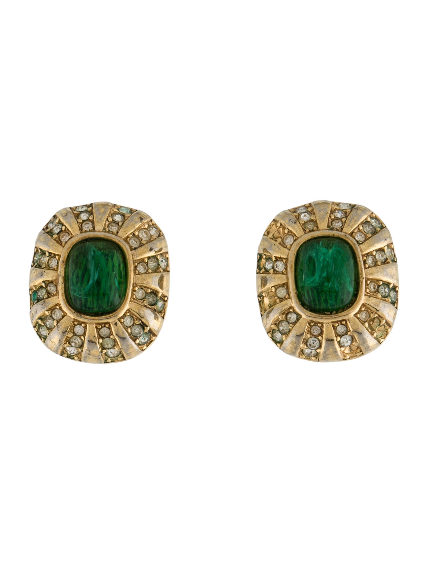 Christian Dior Vintage Crystal Clip-On Earrings