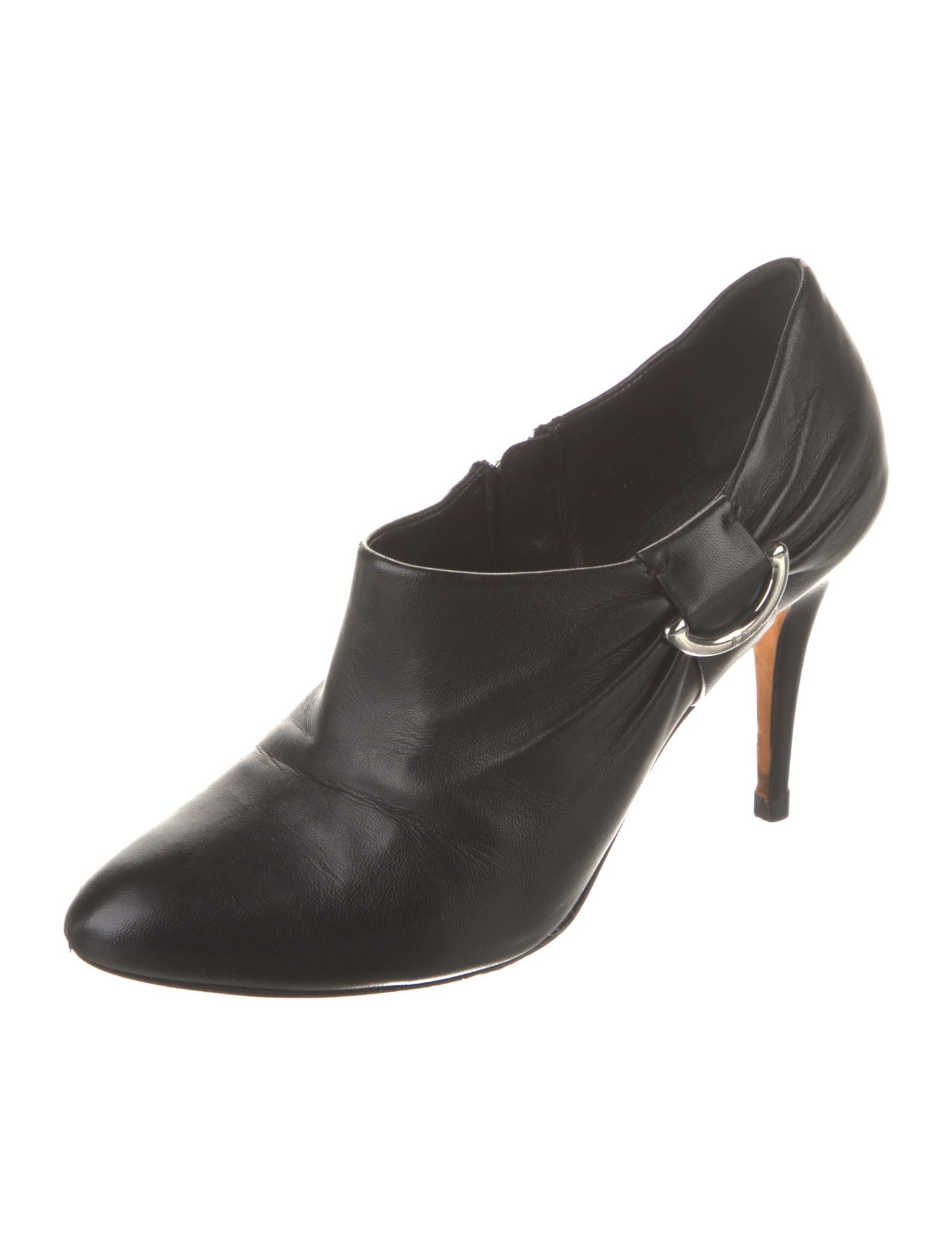 Christian Dior Leather Pleated Accents T-Strap Pumps