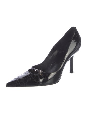 Christian Dior Cannage Pattern Patent Leather Pumps