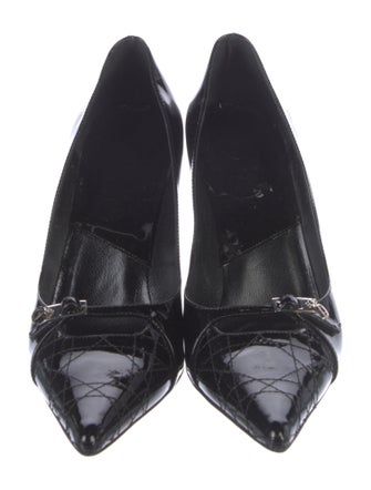 Christian Dior Cannage Pattern Patent Leather Pumps