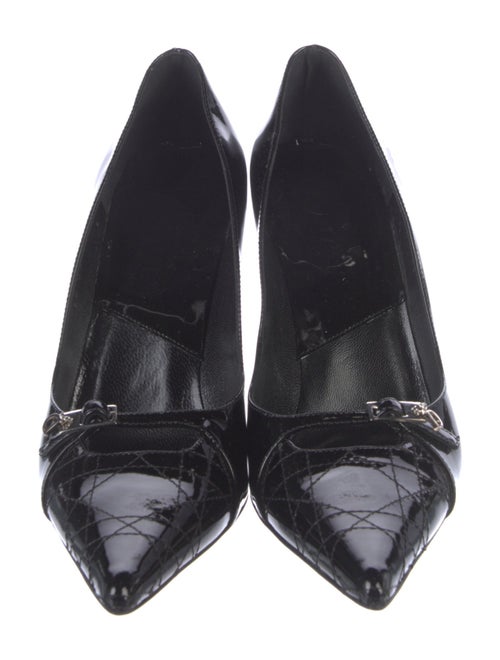 Christian Dior Cannage Pattern Patent Leather Pumps