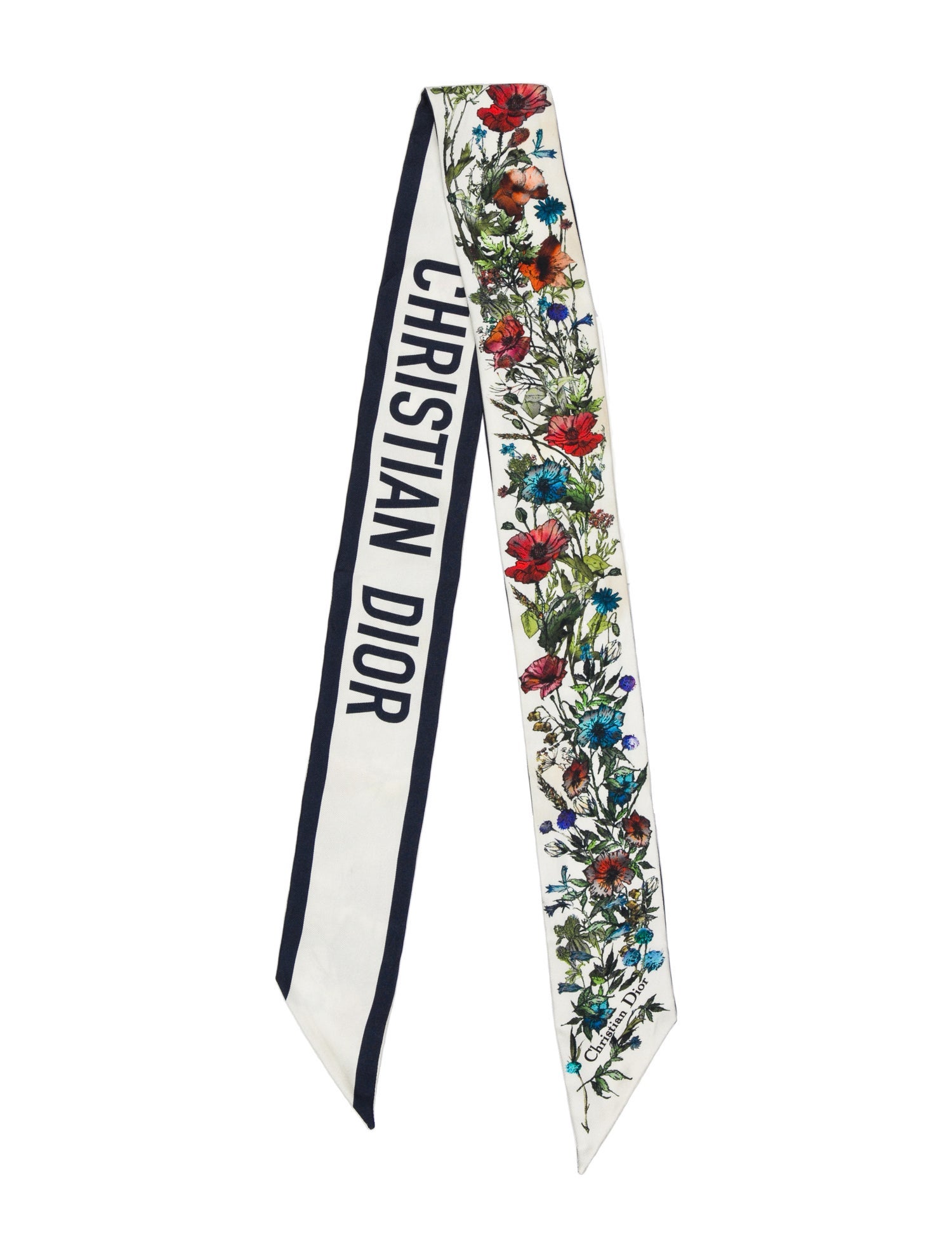Christian Dior Silk Floral Print Scarf