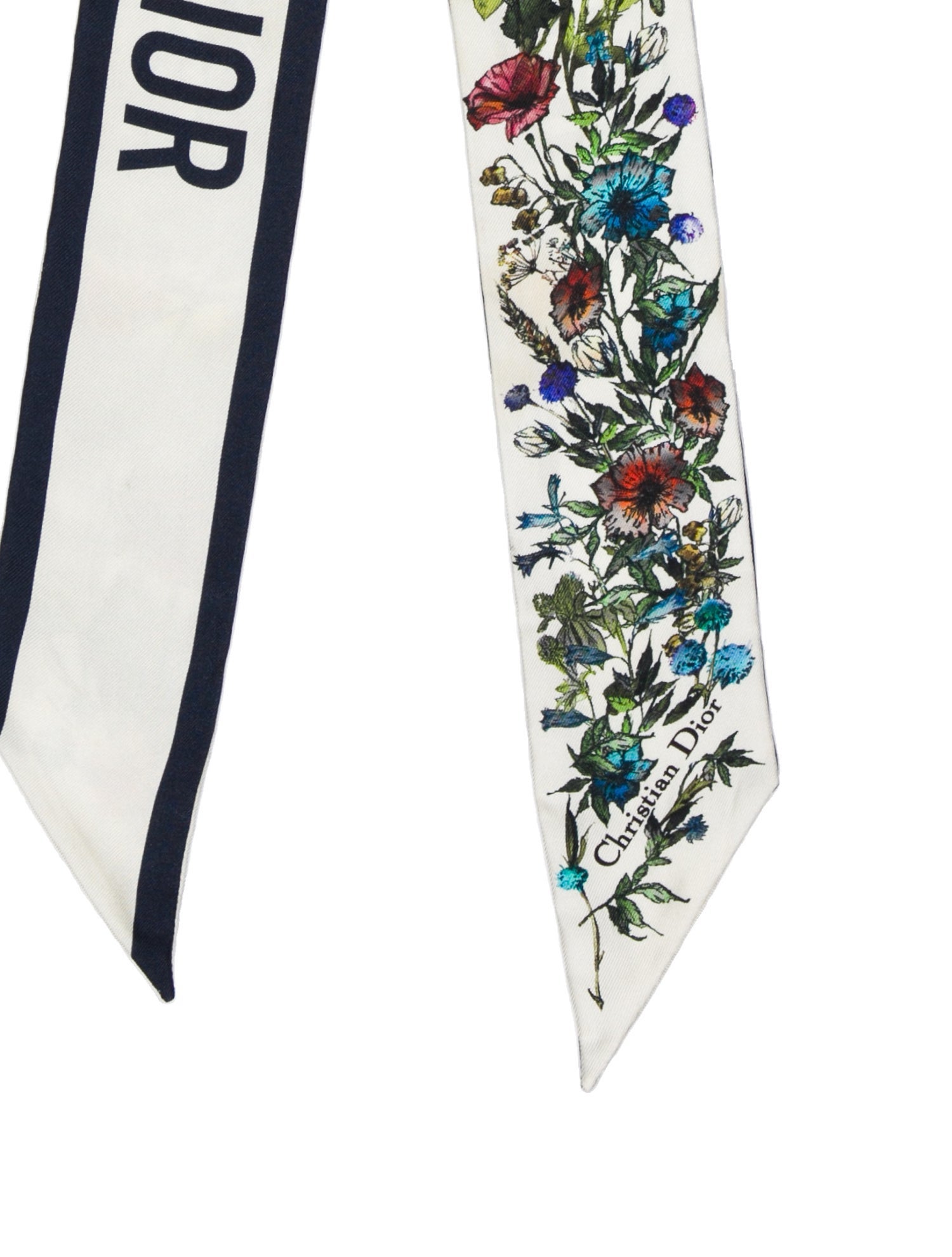 Christian Dior Silk Floral Print Scarf