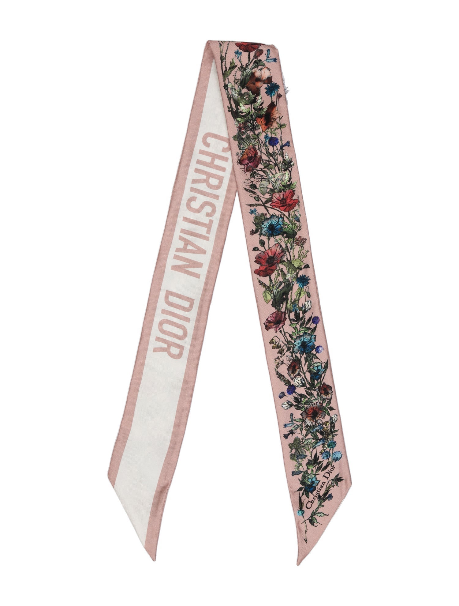 Christian Dior Silk Floral Print Scarf