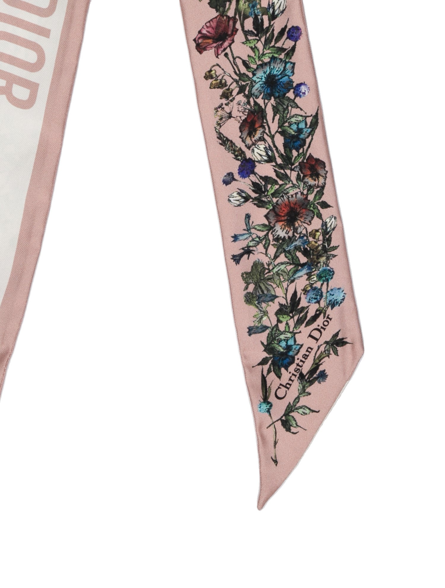 Christian Dior Silk Floral Print Scarf