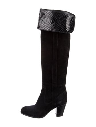 Christian Dior Suede Animal Print Boots