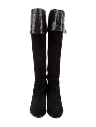 Christian Dior Suede Animal Print Boots