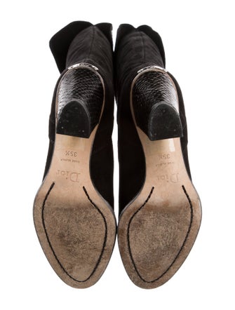 Christian Dior Suede Animal Print Boots