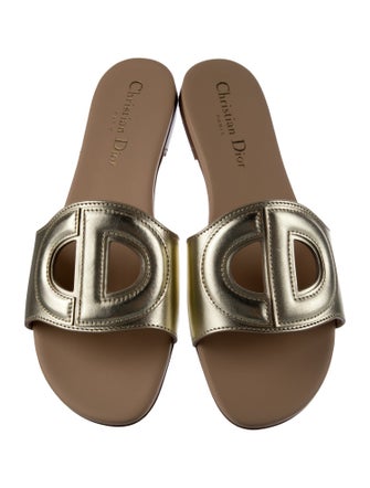 Christian Dior Leather Cutout Accent Slides