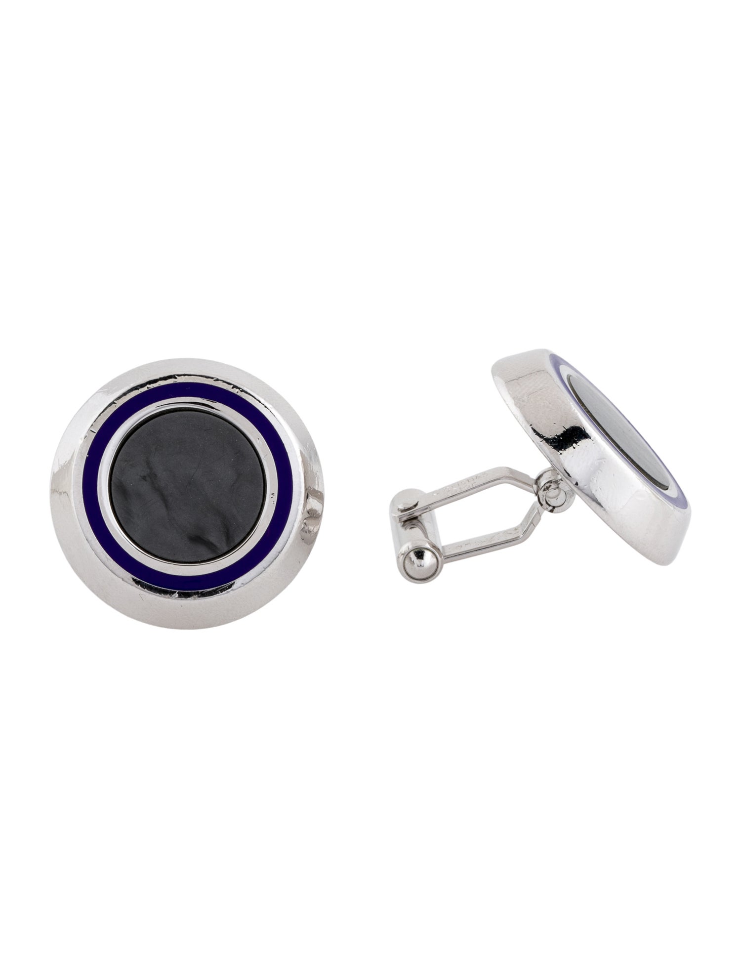 Christian Dior Gray Stone & Enamel Cufflinks
