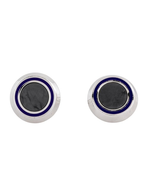 Christian Dior Gray Stone & Enamel Cufflinks
