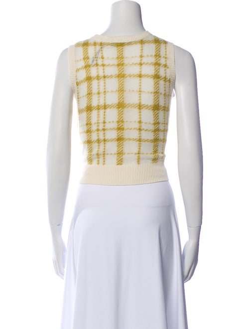 Christian Dior Virgin Wool Plaid Print Crop Top