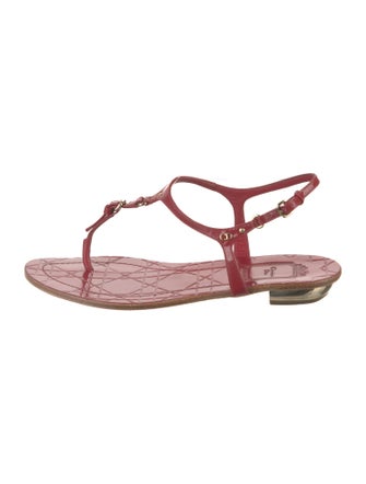 Christian Dior Patent Leather T-Strap Sandals