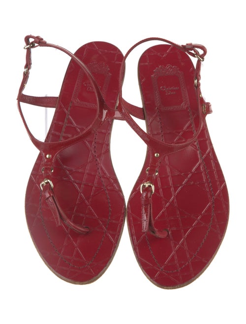 Christian Dior Patent Leather T-Strap Sandals