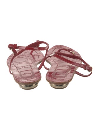 Christian Dior Patent Leather T-Strap Sandals