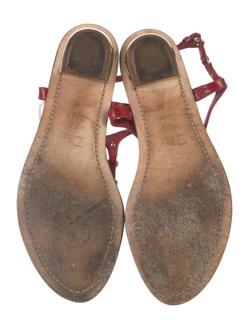 Christian Dior Patent Leather T-Strap Sandals